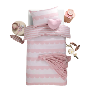 Pink Scallop Duvet Set